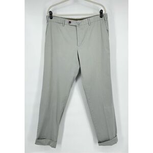PT01 Pants Size 54 Slim Fit Silk Cotton Stretch Chino Gray Italy Mens Inseam 32"